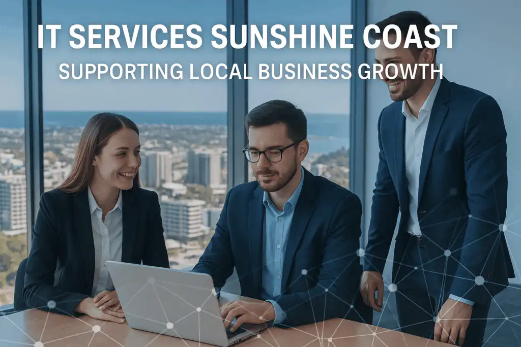 Business professionals providing local IT support on the Sunshine Coast to help businesses grow securely and efficiently.