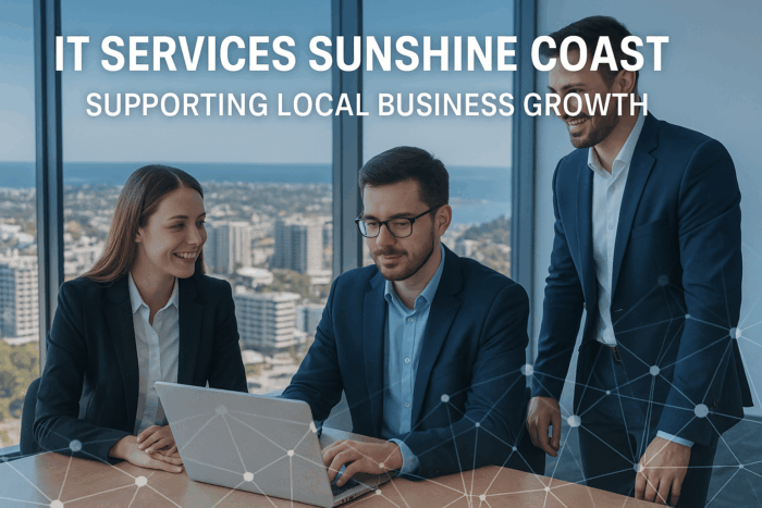 Business professionals providing local IT support on the Sunshine Coast to help businesses grow securely and efficiently.