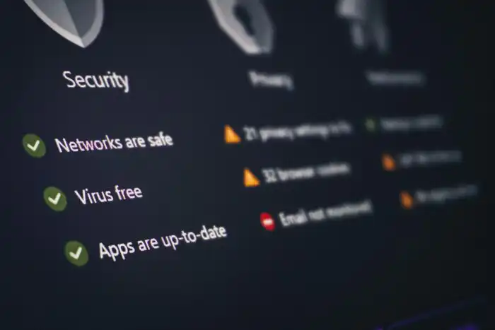 Cybersecurity dashboard displaying business security controls before a cyber insurance renewal.